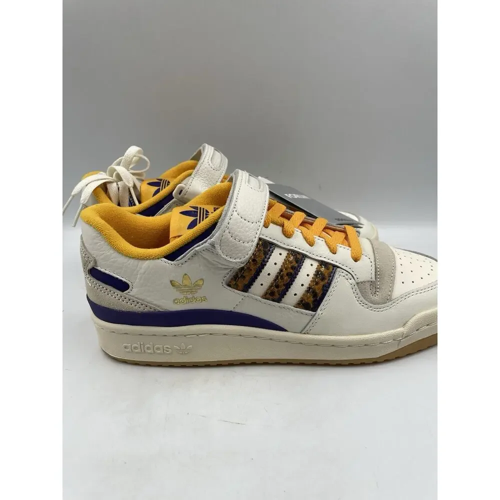 Adidas Mens White Gold Forum 84 Low GW2007 Athletic Running Shoes Sz 9